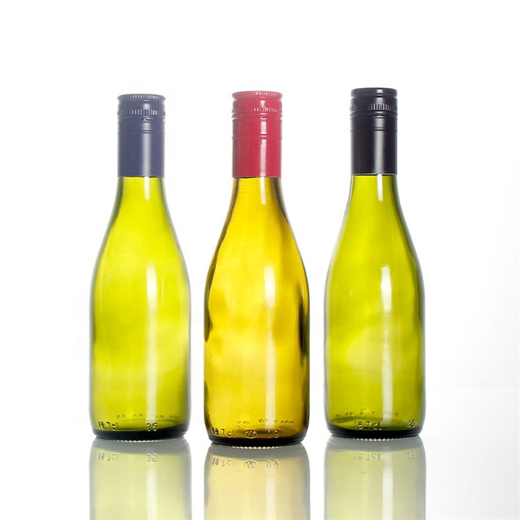 Glass Bottles Mini 187 Ml 187ml Burgundy New Fancy Screw Cap Empty Small Wine Bottle