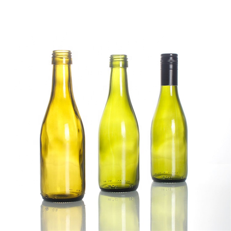 Glass Bottles Mini 187 Ml 187ml Burgundy New Fancy Screw Cap Empty Small Wine Bottle