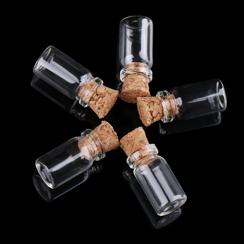 Glass Bottles Wishing Bottle Transparent Empty Message Vials with Cork Stoppers Ornaments