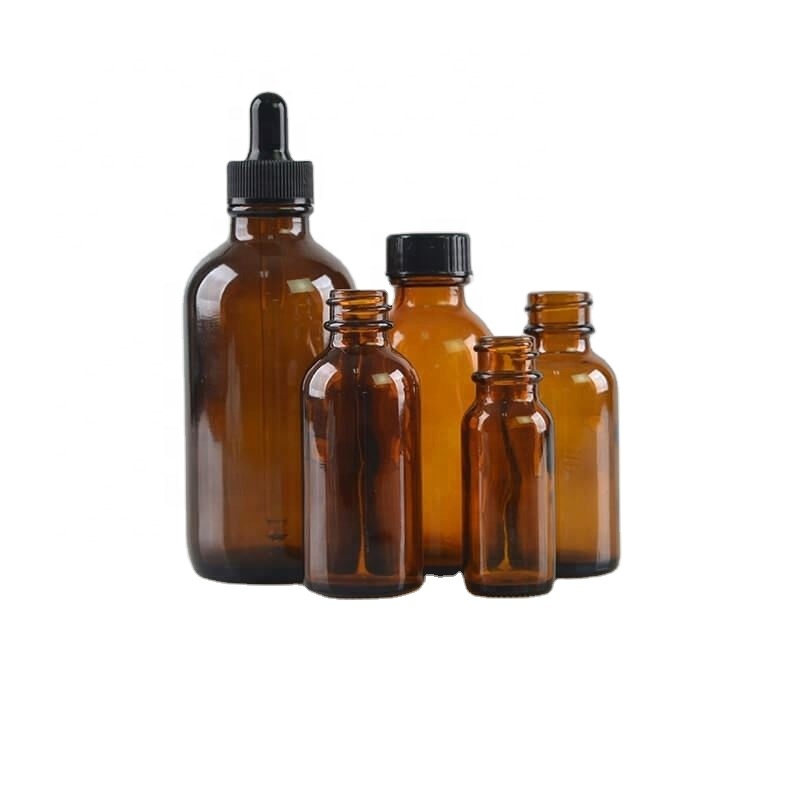 Glass Bottles with Dropper/cap/pump/sprayer Amber 1/2oz 1oz Essential Oil Screen Printing Personal Care Welcomed 1000pcs 20/400