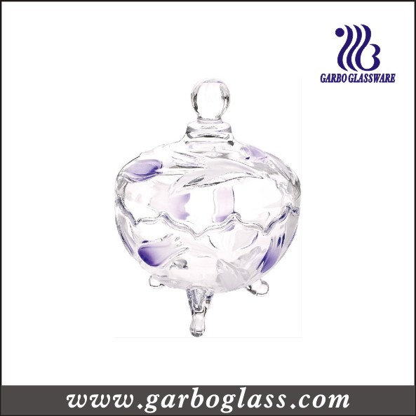 Glass Candy Jar, crystal glass sugar bowl, decorative glass candy jar classic glassware for home restaurant using with quality