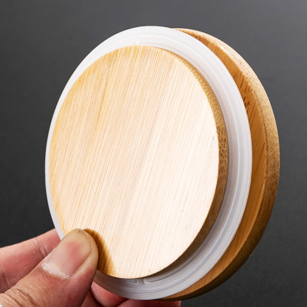 Glass Canister With Bamboo Lids, Kitchen Storage Canisters, Glass Jar