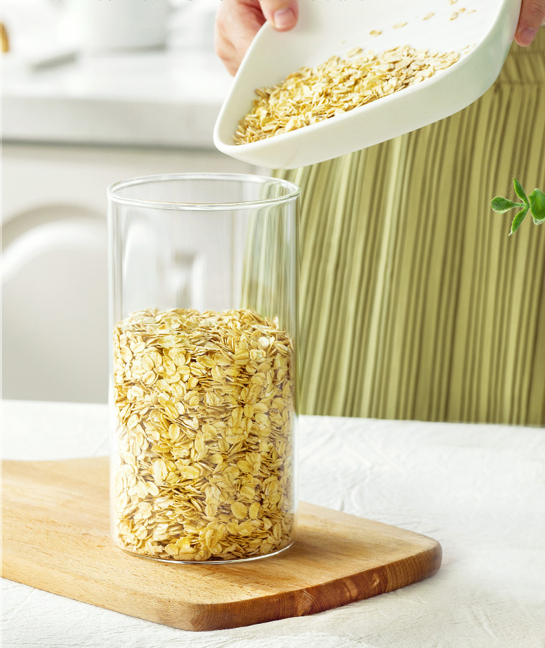 Glass Canister With Bamboo Lids, Kitchen Storage Canisters, Glass Jar