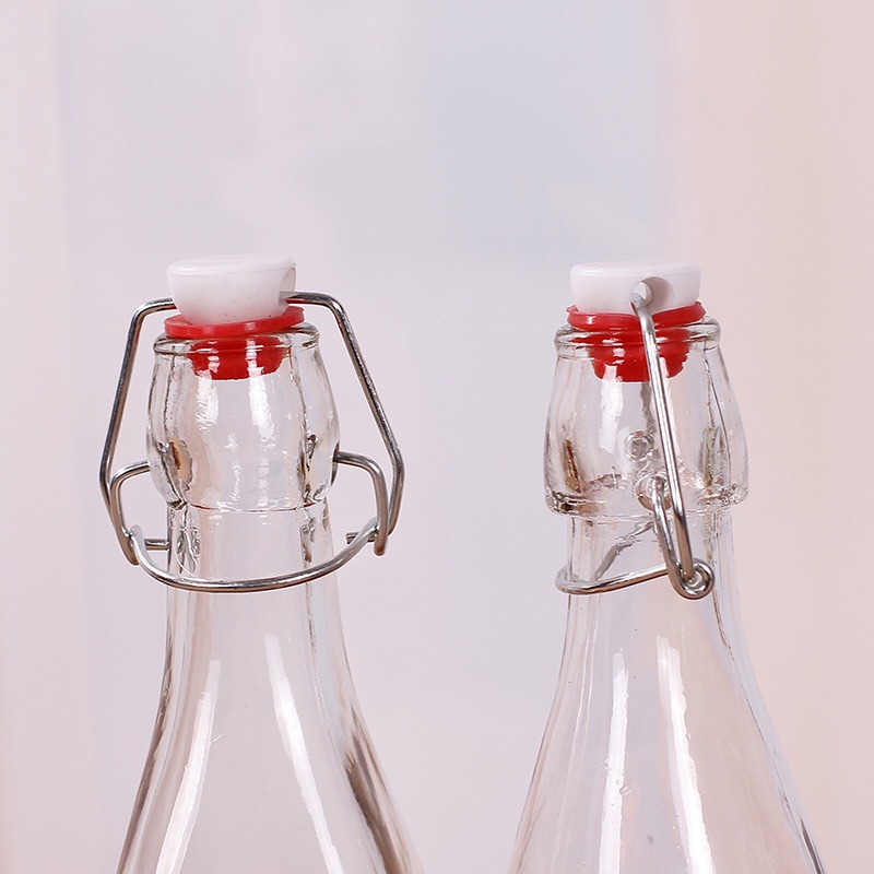 Glass Carafe Swing Top Bottles with Airtight Lids for Oil, Vinegar,Beer, Water, Kombucha, Kefir, Soda