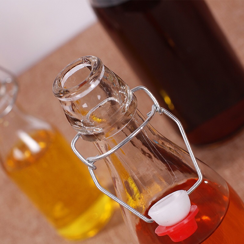 Glass Carafe Swing Top Bottles with Airtight Lids for Oil, Vinegar,Beer, Water, Kombucha, Kefir, Soda