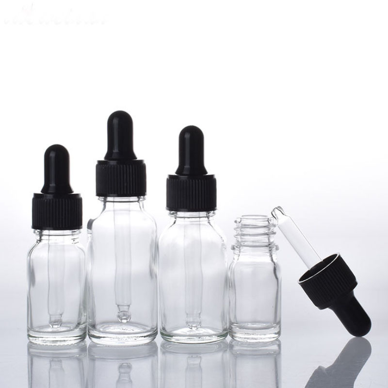 Glass Clear/Amber Essential Oil Bottle Glass Dropper Bottle With Gold Cap For Aroma Perfume Oil