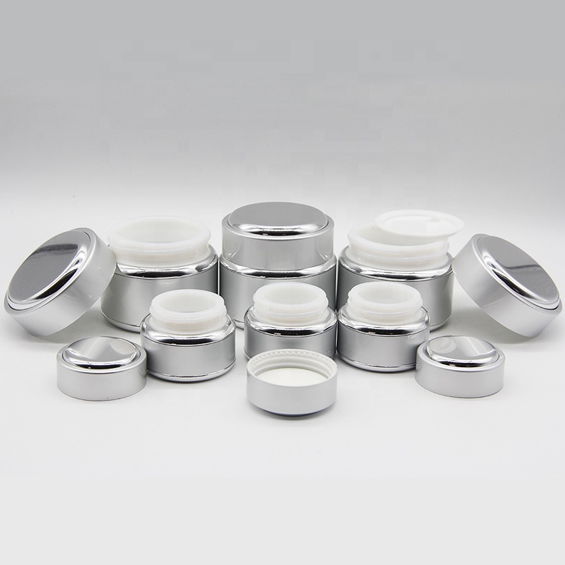Glass Container Cosmetic Packaging Jar Skin Care Cream Aluminum 15g Standard Export Carton Packing Metal