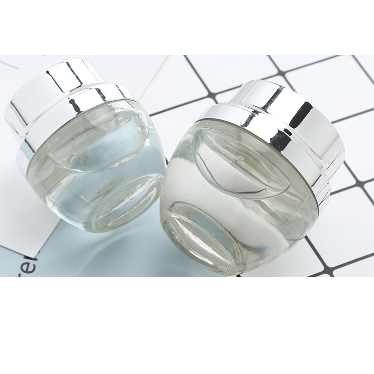 Glass Container Empty Packaging Cream Oil Cosmetic Dropper Bottle With Aluminum Caps
