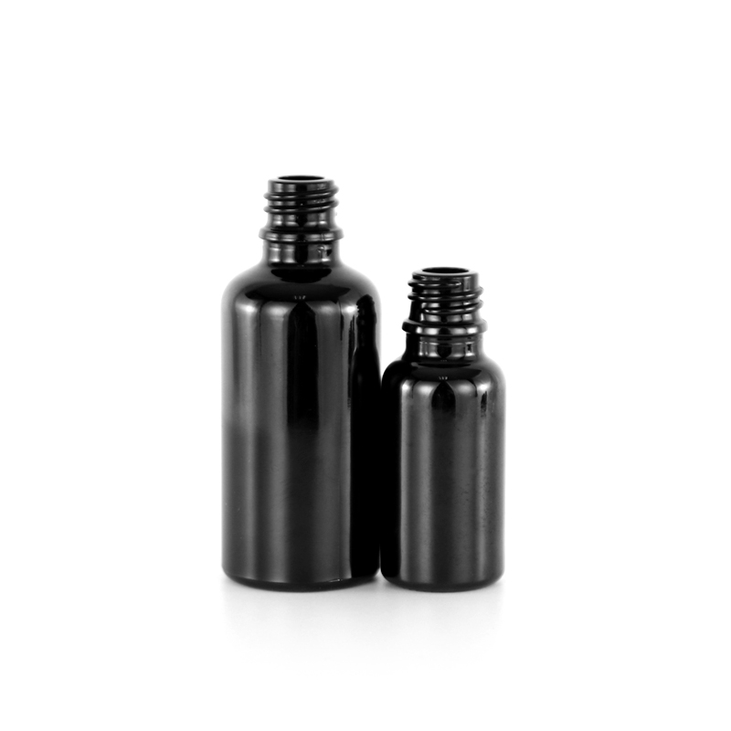 Glass Cosmetic Bottle Black 10ml 15ml 20ml 30ml 50ml 100ml Skin Care Cream Personal Care Round Shape Hot Stamping Liquid CN;JIA
