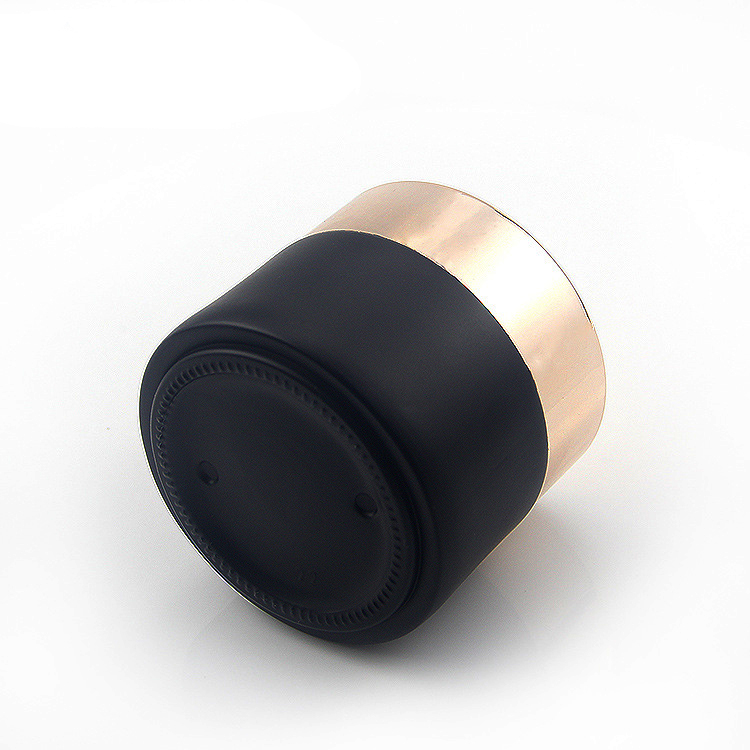 Glass Cosmetic Cream Pot Face Cream Lip Balm Black Frosted Glass Jars for Skin Care 50g