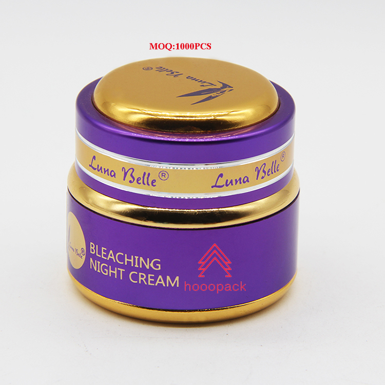 Glass Cosmetic Jar Packaging Cosmetics Material Aluminum 15g 30g 50g Luxury Cosmetic Skin Care Packaging Round Metal Customzied