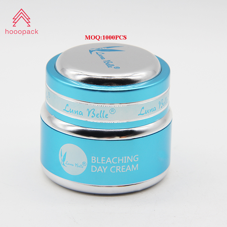 Glass Cosmetic Jar Packaging Cosmetics Material Aluminum 15g 30g 50g Luxury Cosmetic Skin Care Packaging Round Metal Customzied