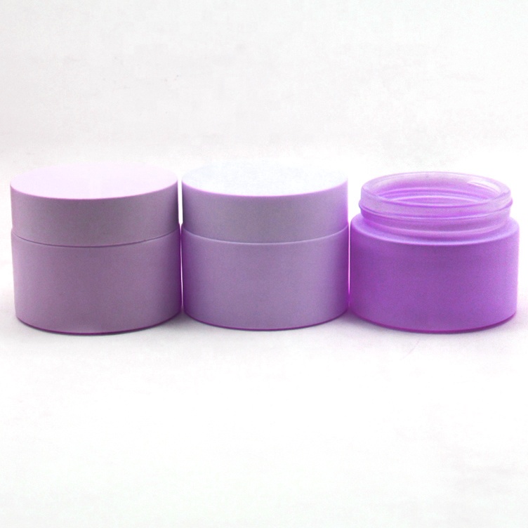 Glass Cosmetic Jar wholesale colored cream jars empty face cream containers 1 ounce hot stamping logo