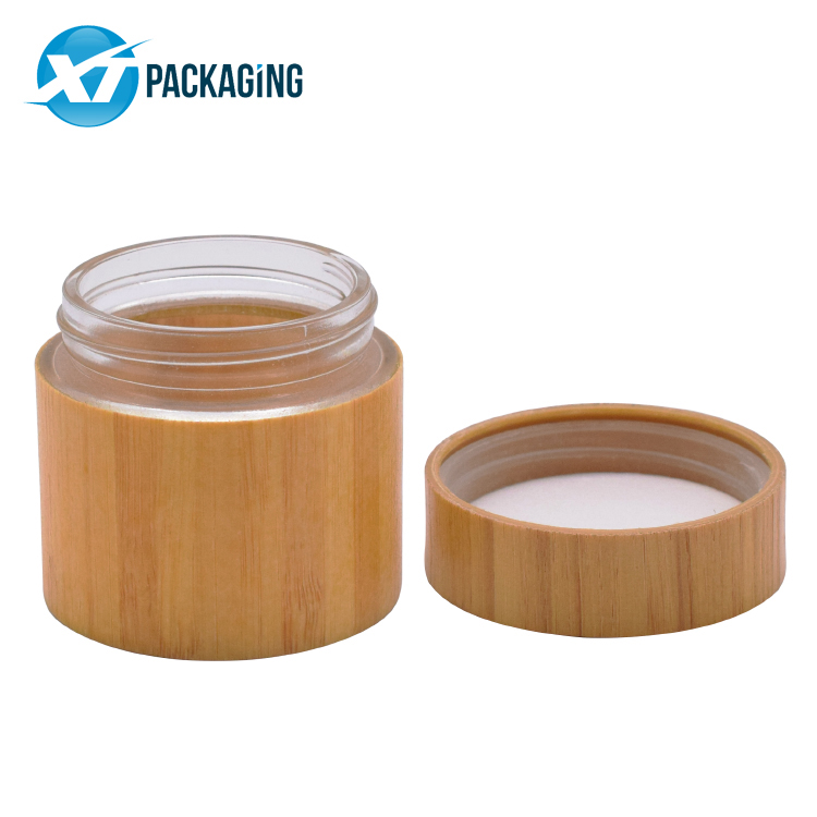 Glass Cosmetic Jars Biodegradable 3oz 4oz 6oz Eco-friendly Organic Bamboo