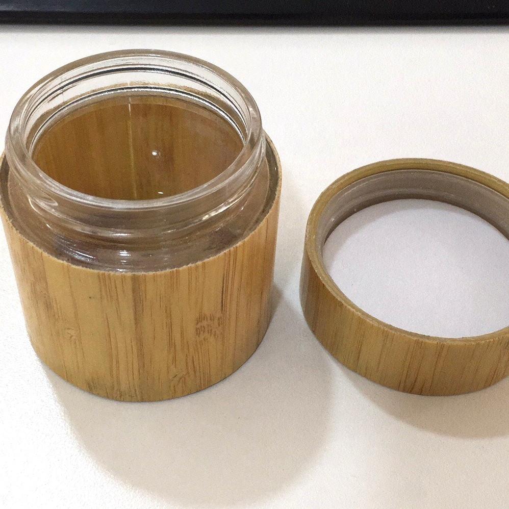 Glass Cosmetic Jars Biodegradable 4oz 6oz Eco-friendly Organic Bamboo