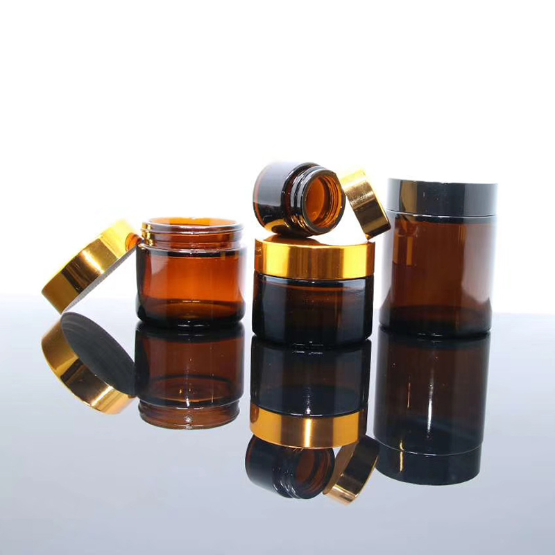 Glass Cream Jar Glass 5g/10g/15g/20g/30g/50g/100g Empty Refillable Frosted Glass Customized logo and color emballage cosmetic