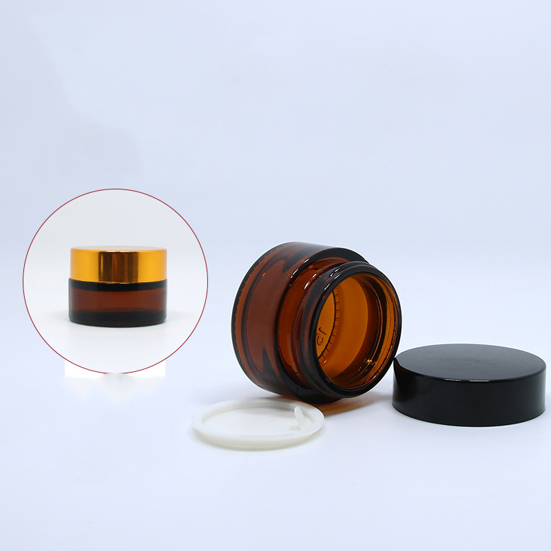 Glass Cream Jar Glass 5g/10g/15g/20g/30g/50g/100g Empty Refillable Frosted Glass Customized logo and color emballage cosmetic