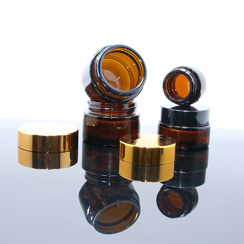 Glass Cream Jar Glass 5g/10g/15g/20g/30g/50g/100g Empty Refillable Frosted Glass Customized logo and color emballage cosmetic