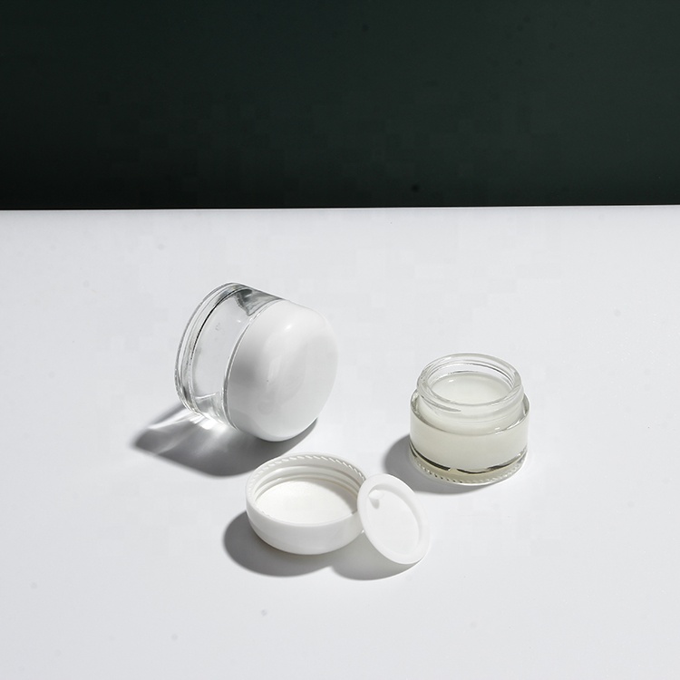 Glass Cream Jars Empty Refillable Cosmetic Container Bottles Glass Cosmetic Sample Jars with lids for Face Cream