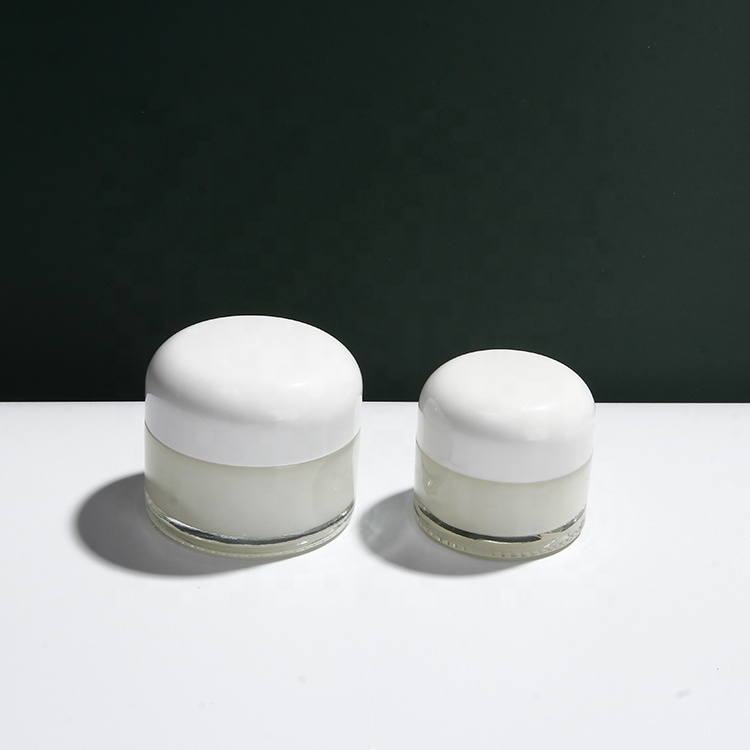 Glass Cream Jars Empty Refillable Cosmetic Container Bottles Glass Cosmetic Sample Jars with lids for Face Cream