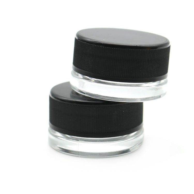 Glass Dab Concentrate 0.24 oz (7 ml) Clear Glass Thick Wall Jars with Child-Resistant Capable Caps