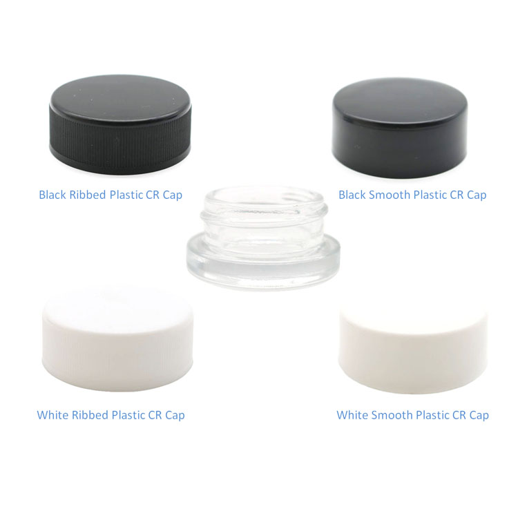 Glass Dab Concentrate 0.24 oz (7 ml) Clear Glass Thick Wall Jars with Child-Resistant Capable Caps