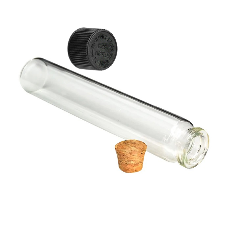 Glass Doob CR  Cap Vial Joint Blunt Pre-Rolled Tube  With Screw Top Lid