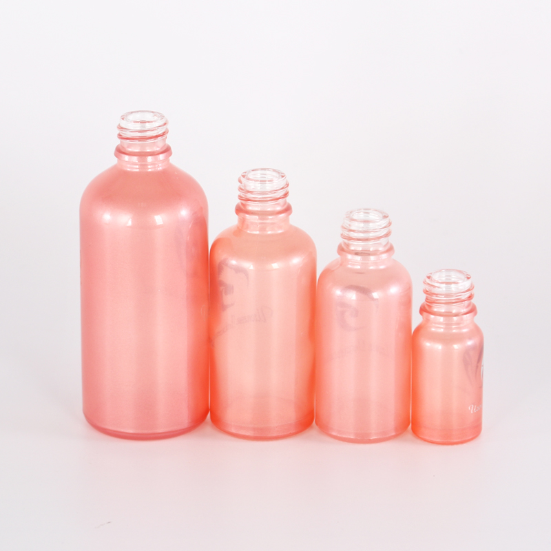 Glass Dropper Bottles Cylinder customized color empty 15ml pink color glass dropper bottle essential oil bottle