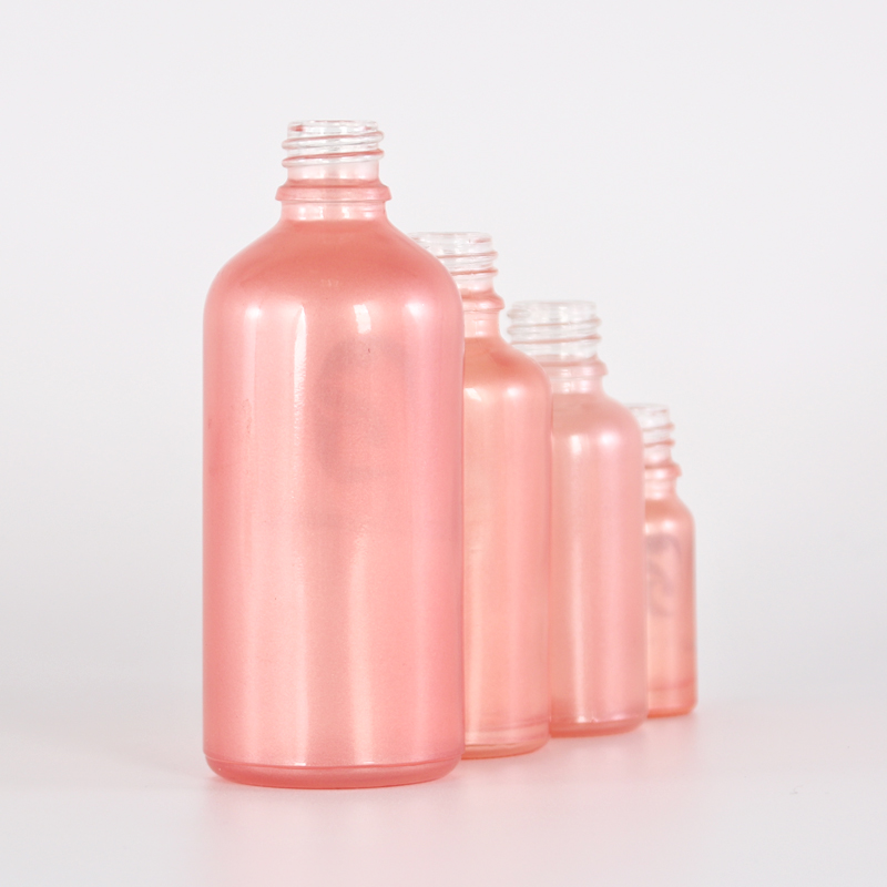 Glass Dropper Bottles Cylinder customized color empty 15ml pink color glass dropper bottle essential oil bottle