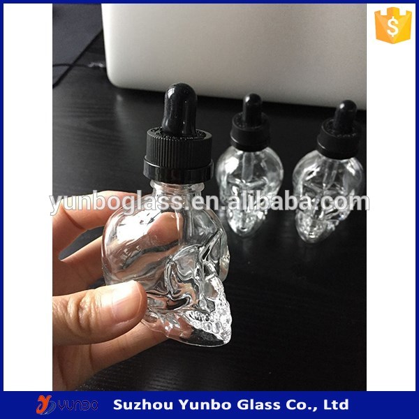 Glass Dropper Eliquid Bottles New Desgin 15ml Skull Essential Oil Personal Care Decal