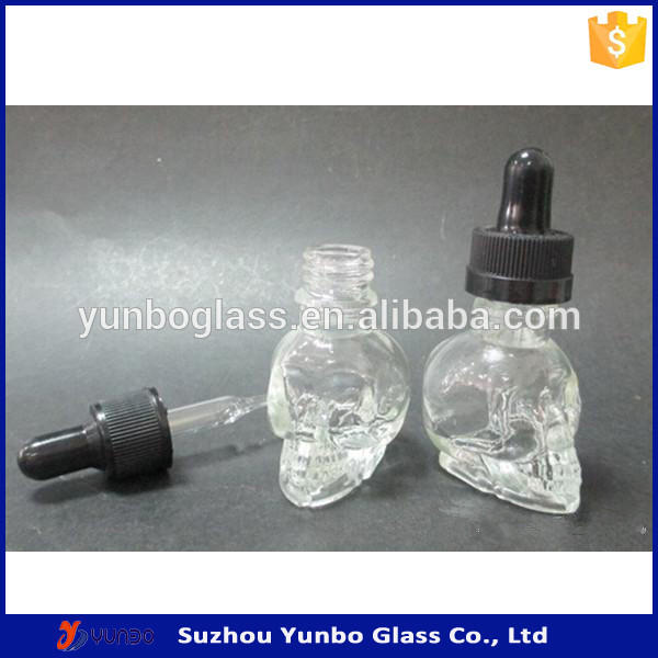Glass Dropper Eliquid Bottles New Desgin 15ml Skull Essential Oil Personal Care Decal