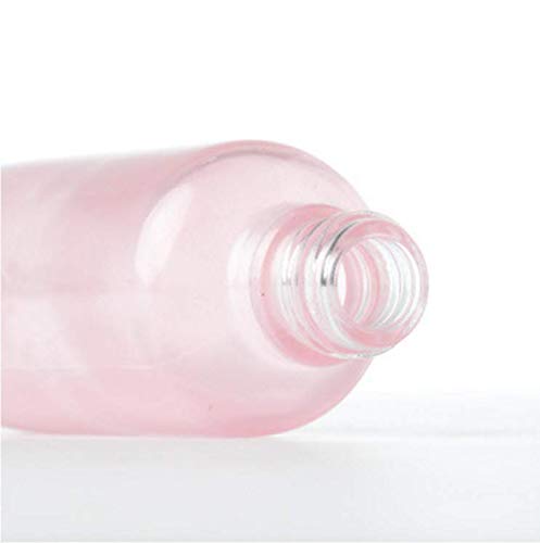 Glass Empty Upscale Press Pump Bottles Jar Pot Vial Tube Containers 100 ML Pink PUMP Sprayer Essential Oil Screen Printing