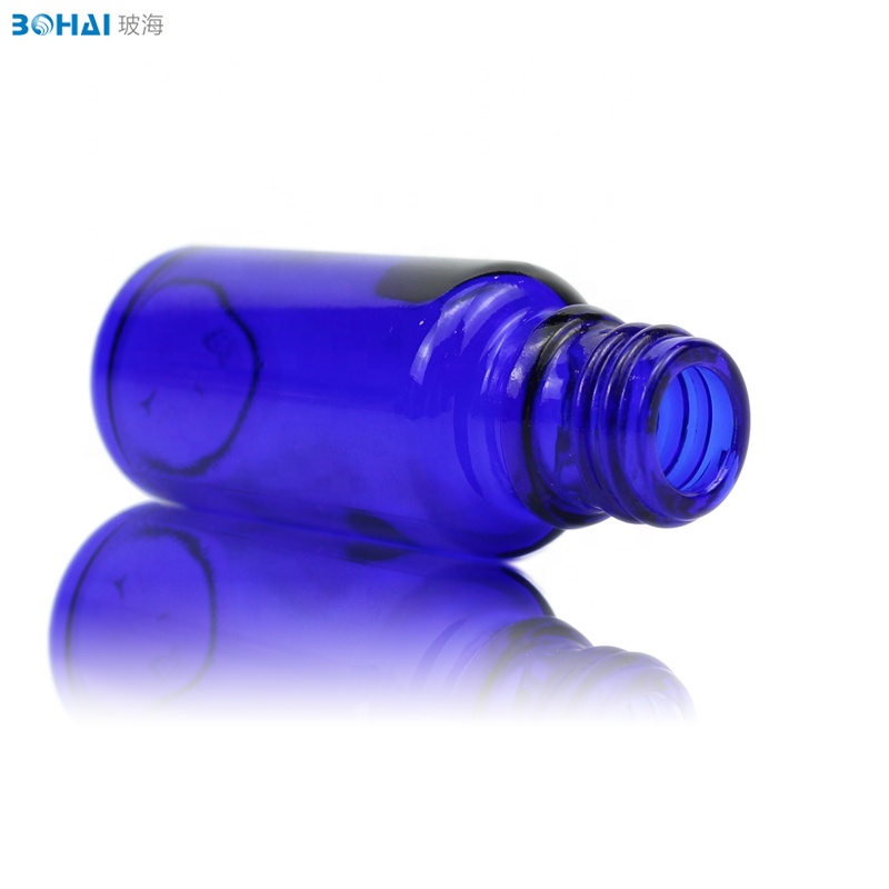 Glass Essence Oil Bottle 15ml 0.5oz Blue Essential Oil Screen Printing Personal Care CROWN Cap with Screw Goldcap