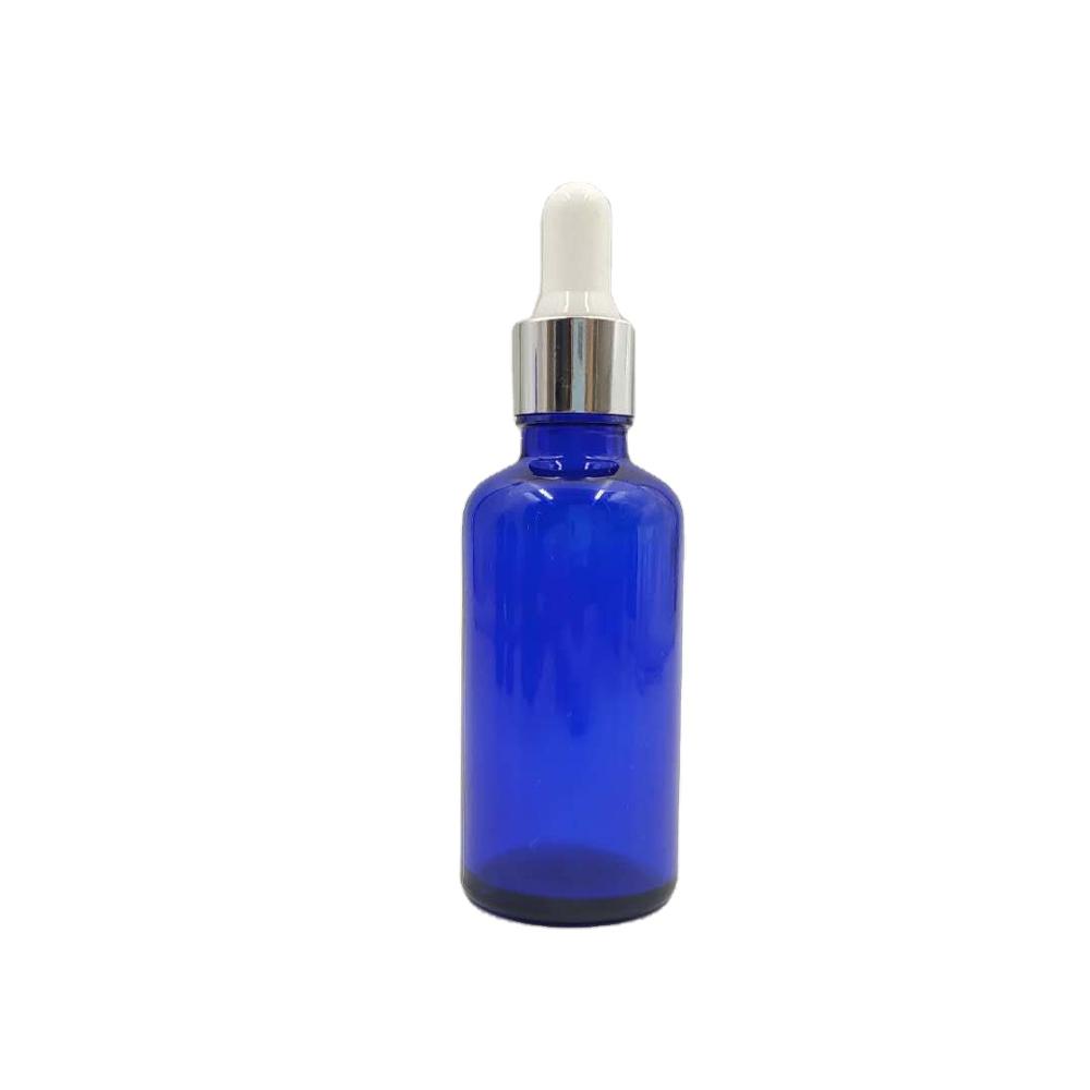 Glass Essential Oil Dropper Bottle with Dropper Blue Retro Screen Printing Personal Care Design High Quality 30ml