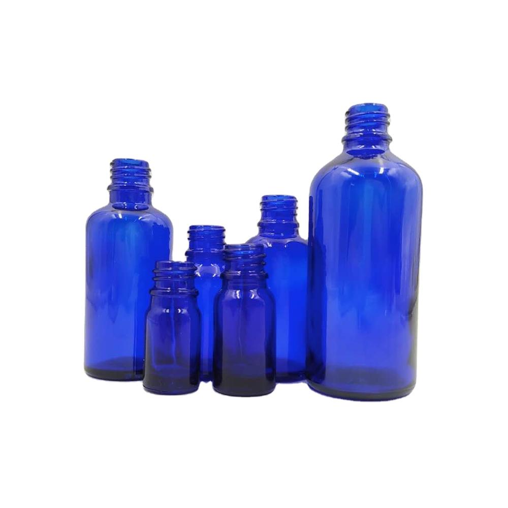 Glass Essential Oil Dropper Bottle with Dropper Blue Retro Screen Printing Personal Care Design High Quality 30ml