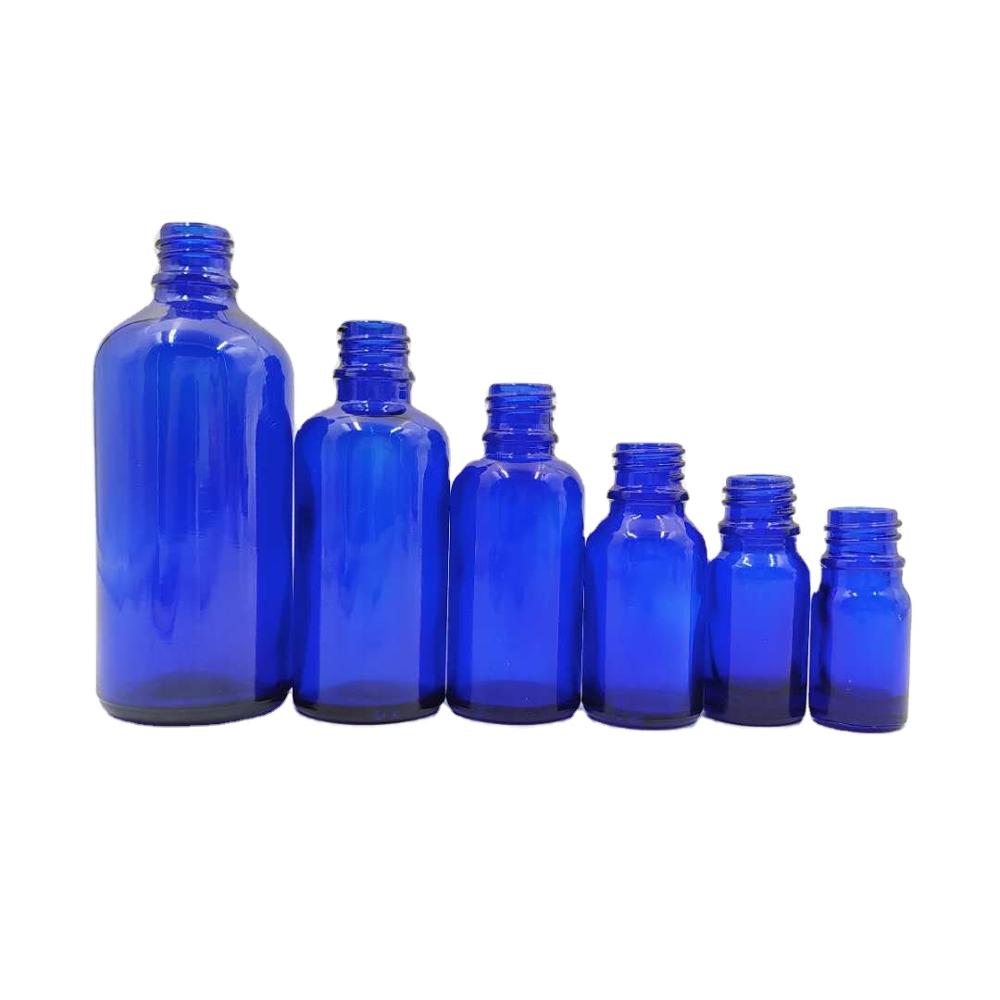 Glass Essential Oil Dropper Bottle with Dropper Blue Retro Screen Printing Personal Care Design High Quality 30ml