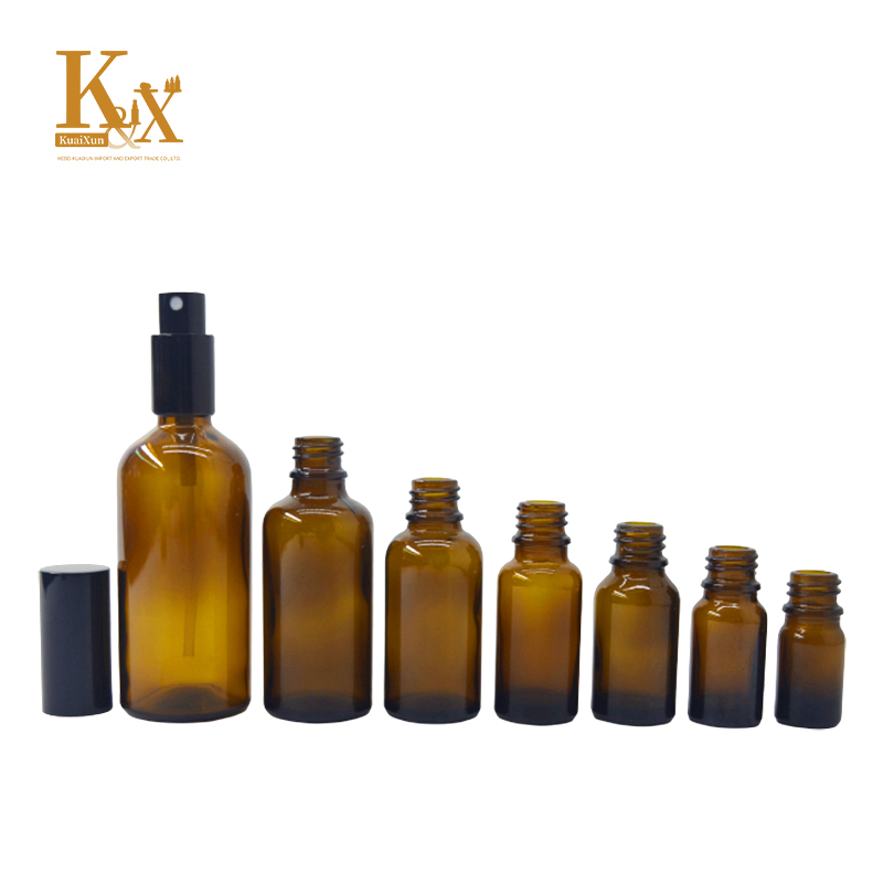Glass Essential Oil Spray Bottle Amber PUMP Sprayer Screen Printing Personal Care Customized Logo Glass+bamboo