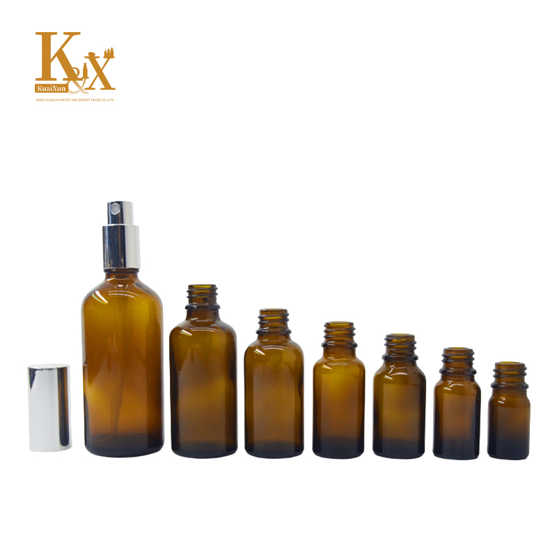 Glass Essential Oil Spray Bottle Amber PUMP Sprayer Screen Printing Personal Care Customized Logo Glass+bamboo