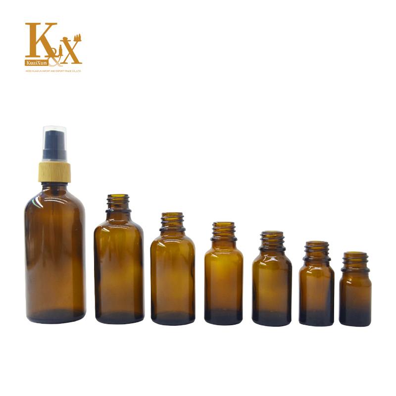 Glass Essential Oil Spray Bottle Amber PUMP Sprayer Screen Printing Personal Care Customized Logo Glass+bamboo