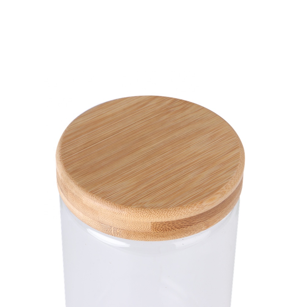 Glass Food Canisters, Kitchen Serving Storage Container with Airtight Bamboo Lids