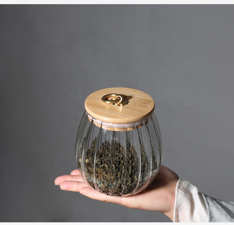 Glass Food Storage Container Bottle Jar Nordic Style Storage Food Stash Jar With Lid For Spices Kitchen Accessories Storage Tank