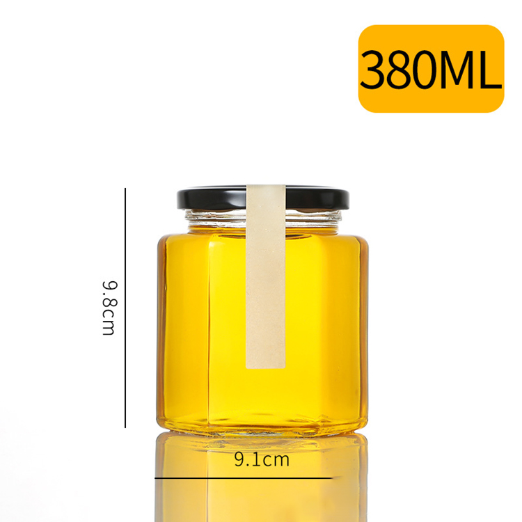 Glass Food Storage Jar 380 ml 500 ml 730 ml with Metal Lids for Jam Honey Pickles Spice