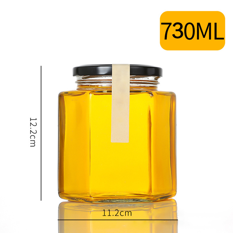 Glass Food Storage Jar 380 ml 500 ml 730 ml with Metal Lids for Jam Honey Pickles Spice