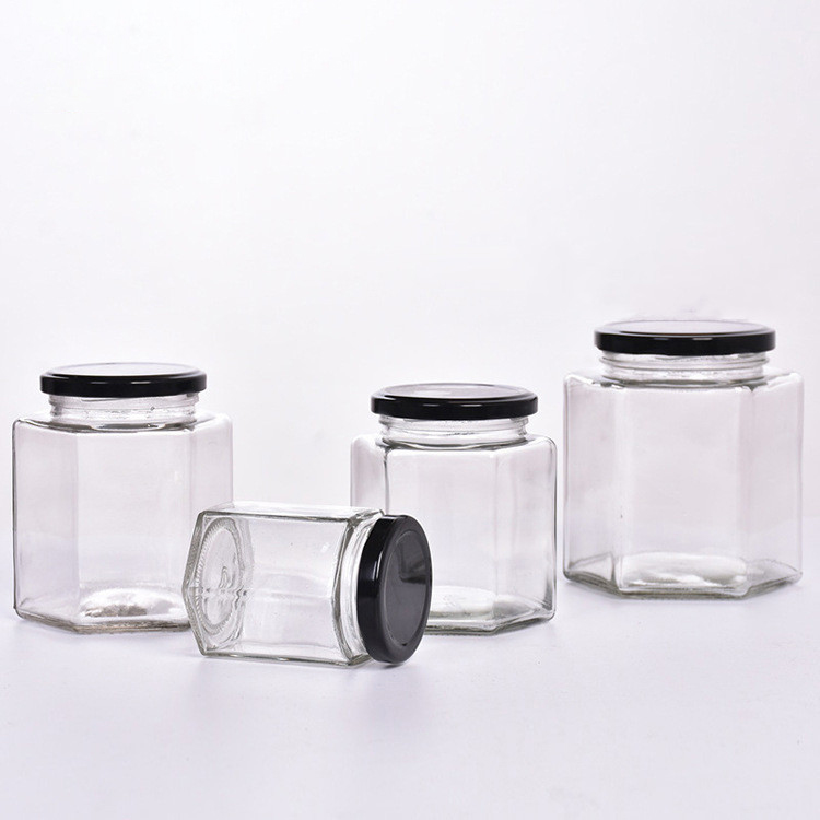 Glass Food Storage Jar 380 ml 500 ml 730 ml with Metal Lids for Jam Honey Pickles Spice