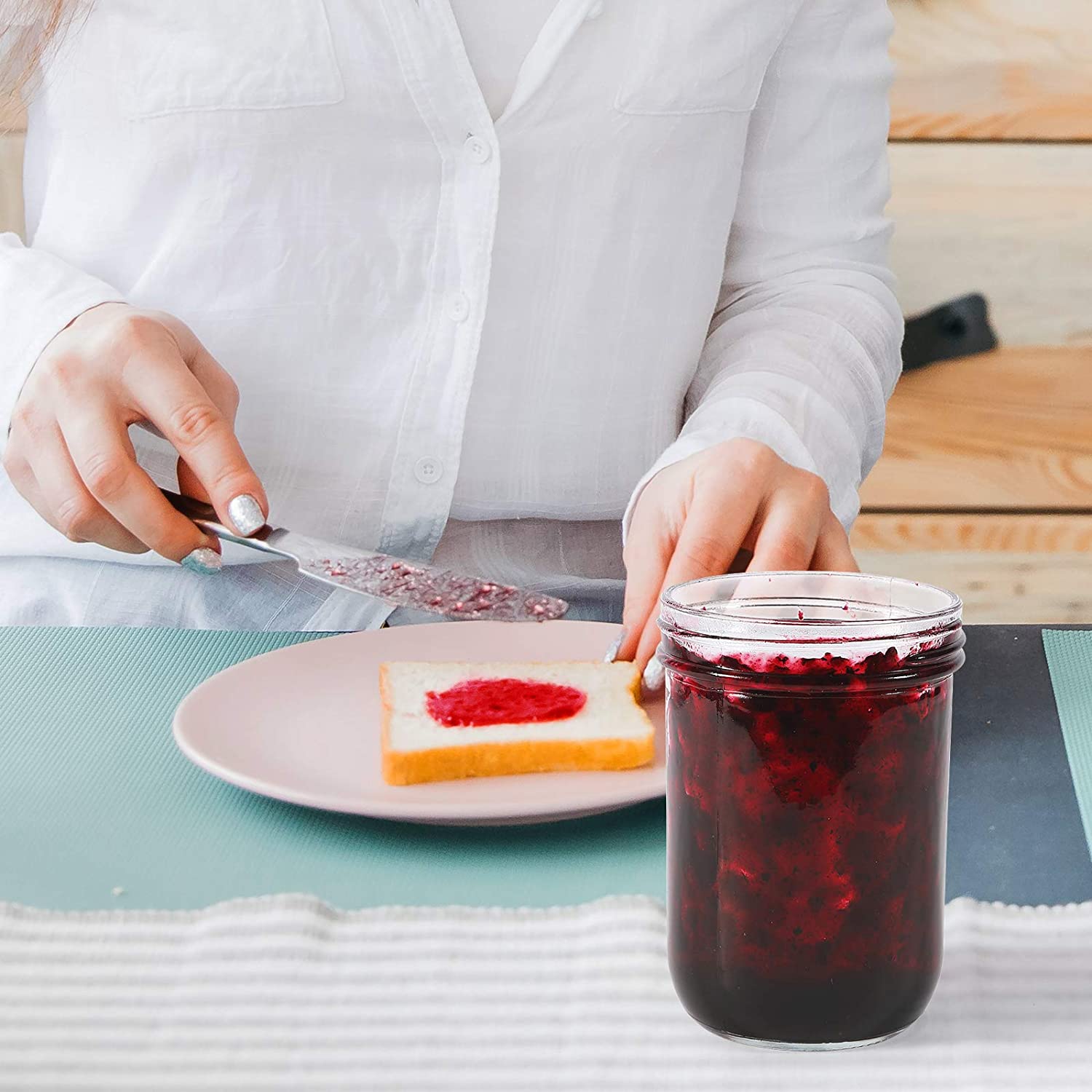 Glass Food Storage Jars Containers Glass Cookies Jars with Airtight Bamboo Lid Set