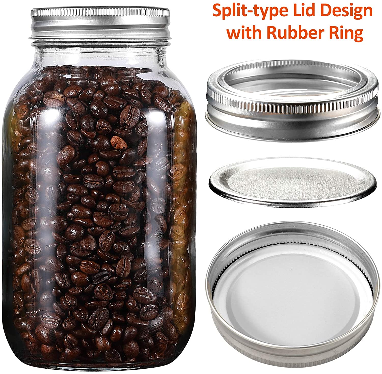 Glass Food Storage Jars Containers Glass Cookies Jars with Airtight Bamboo Lid Set