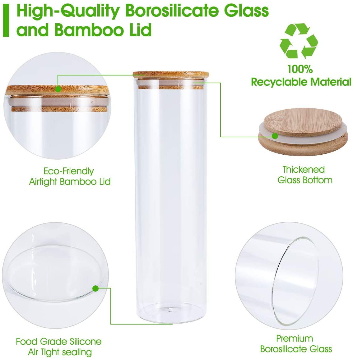 Glass Food Storage Jars Containers