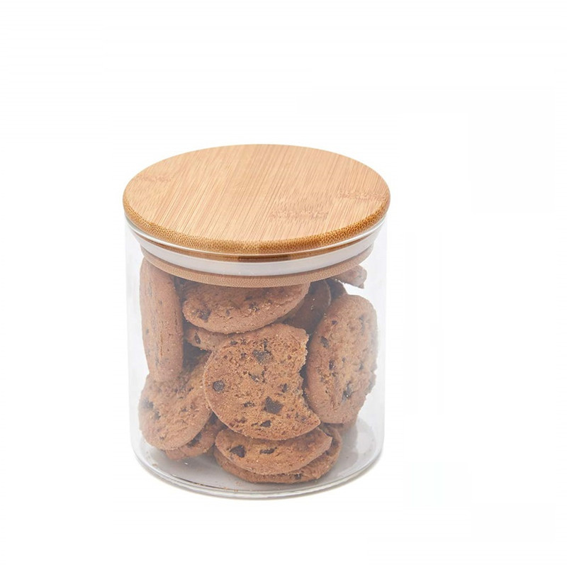 Glass Food Storage Jars with Airtight Bamboo Lids Honey Jam Candy Jar Kitchen Sugar Canisters