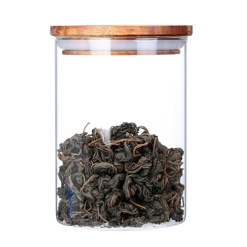 Glass Food Storage Jars with Airtight Bamboo Lids Honey Jam Candy Jar Kitchen Sugar Canisters