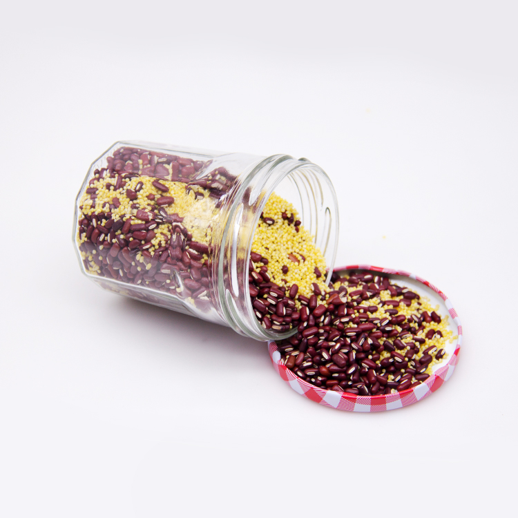 Glass Jam Jar France 500ml Food Storage w Red Rubber Lid Pair